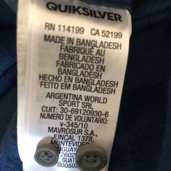 Quiksilver Flannel shirt. Size Small Blue - Picture 4 of 4